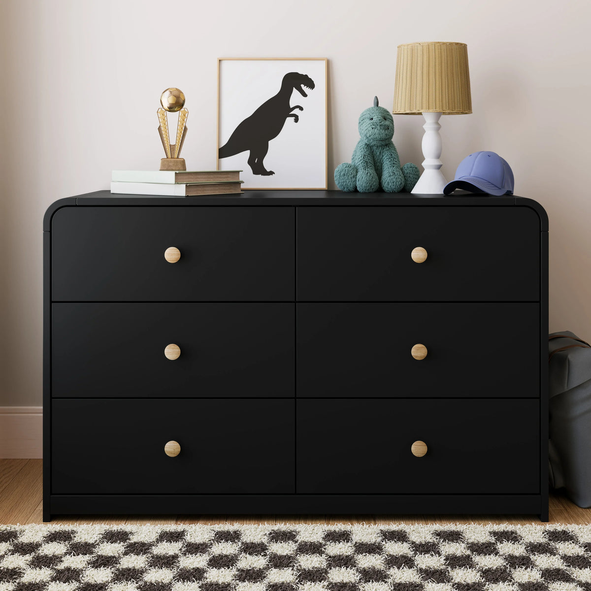 Storkcraft Santos 6 Drawer Nursery Double Dresser, White