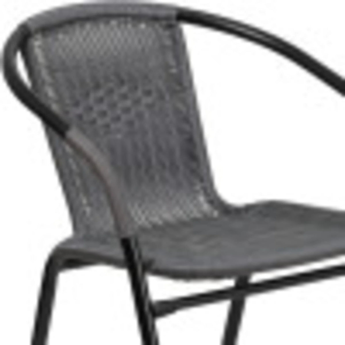 Flash Furniture Lila Indoor/Outdoor Stacking Rattan Patio Chairs, Set of 2, Beige