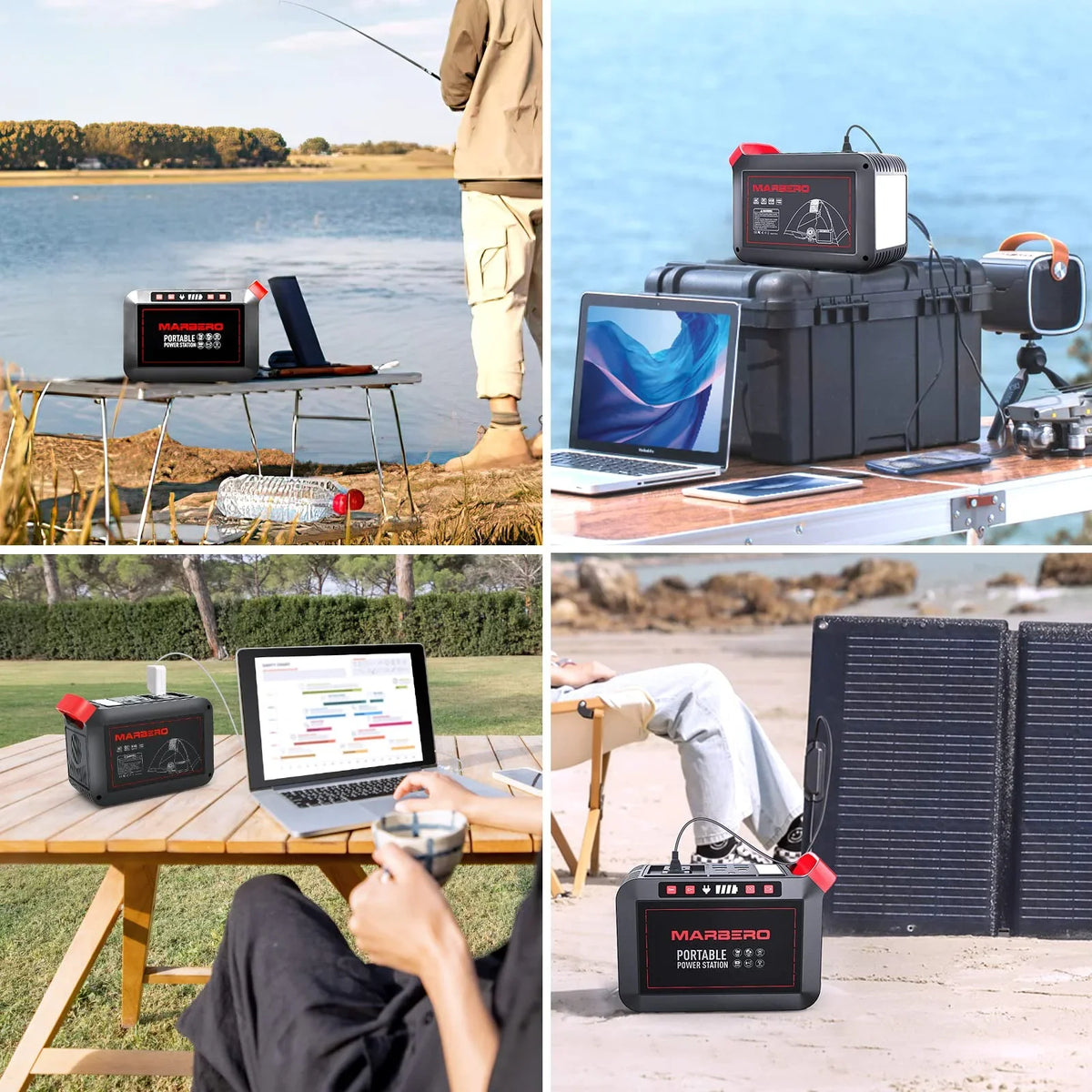 Portable Power Station 300W MARBERO 237Wh Camping Solar Generator Backup Lithium Battery with Pure Sine Wave 110V AC Outlet, USB C, USB A, DC for Outdoors Camping CPAP Home Blackout Emergency