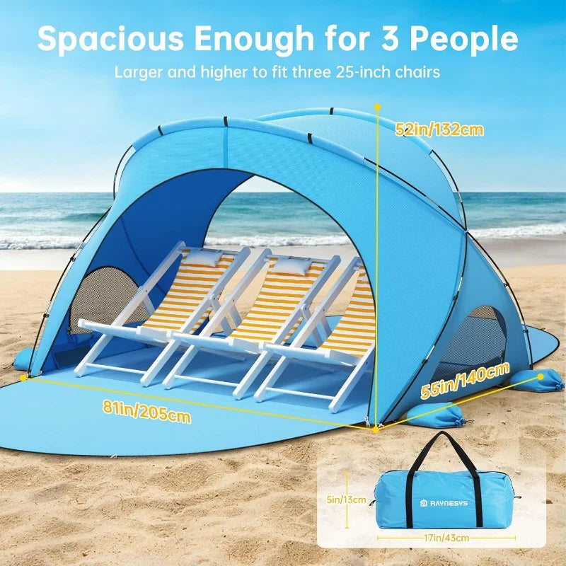 UPF50+ UV Protection Beach Shade Tent – Sun Shelter for Beach Days