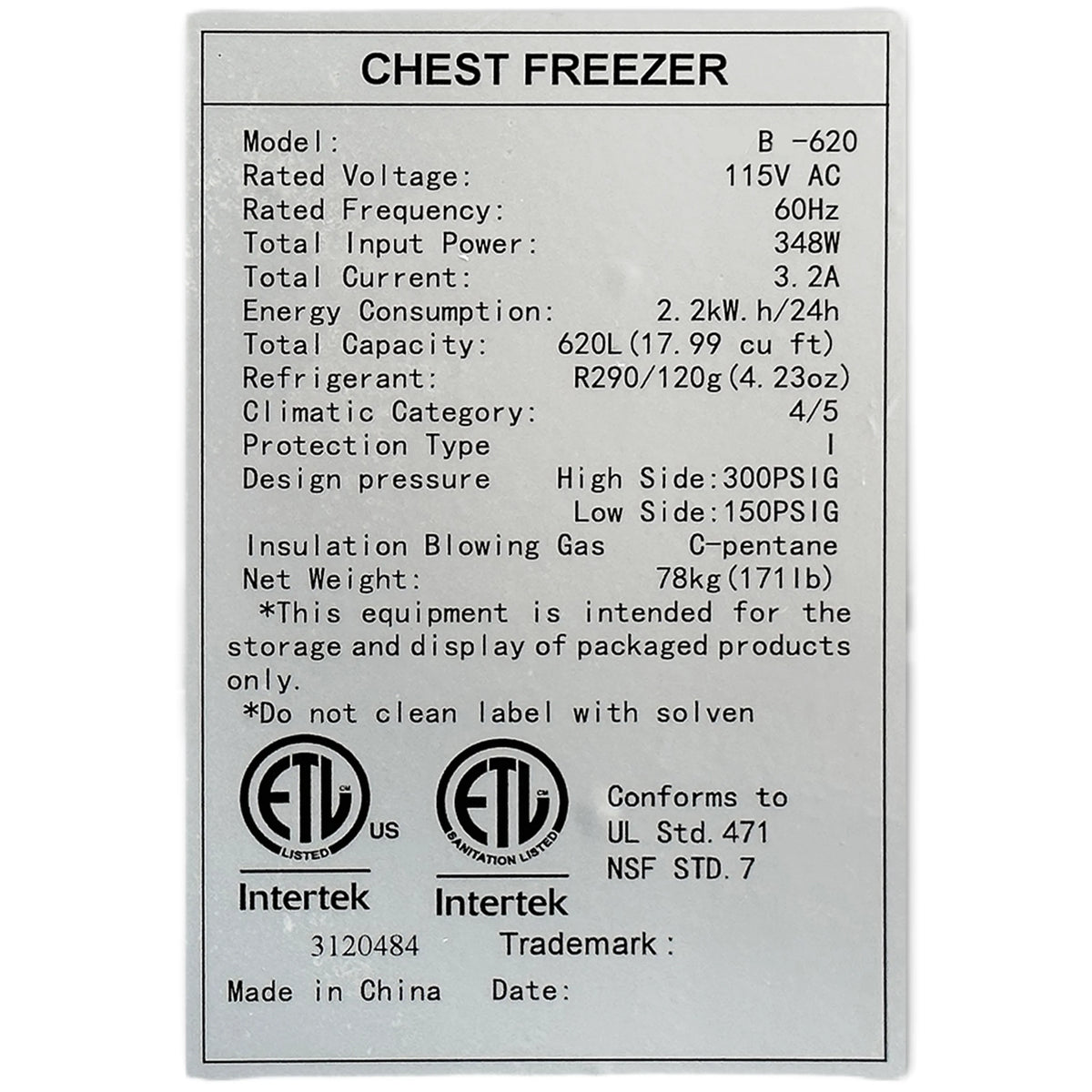 72 in. Commercial Chest Freezer 18 Cu.Ft. Deep Freezer with Top Open Door White