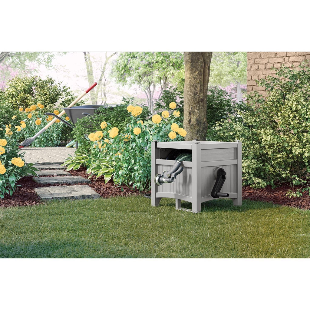 Suncast 100 ft. Gray Free Standing Hideaway Hose Reel
