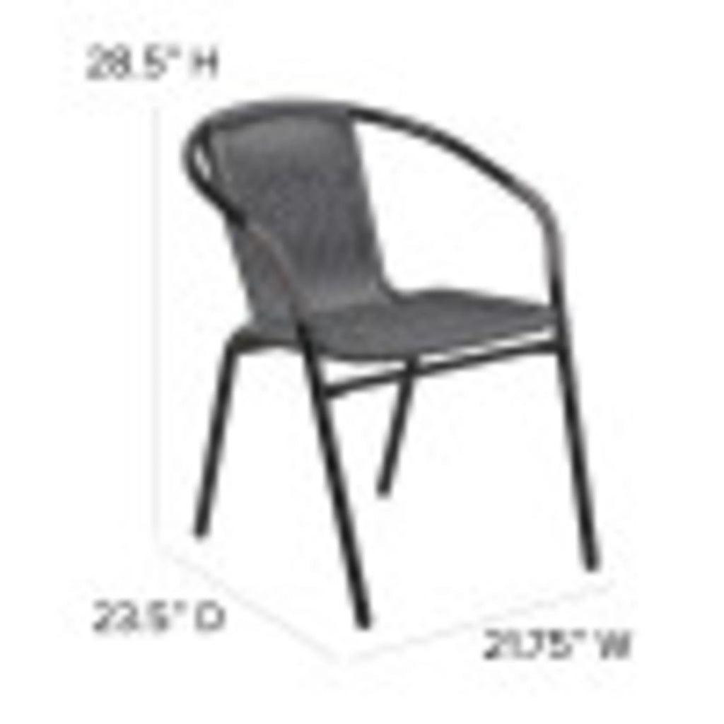 Flash Furniture Lila Indoor/Outdoor Stacking Rattan Patio Chairs, Set of 2, Beige
