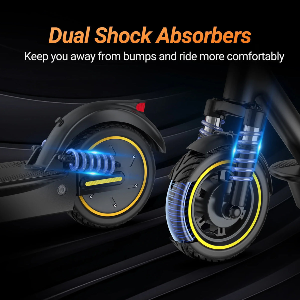 AOVOPRO ESMAX 500W 10' Foldable Electric Scooter for Adults with Air Tire and Dual Shock Absorption, Dual Braking