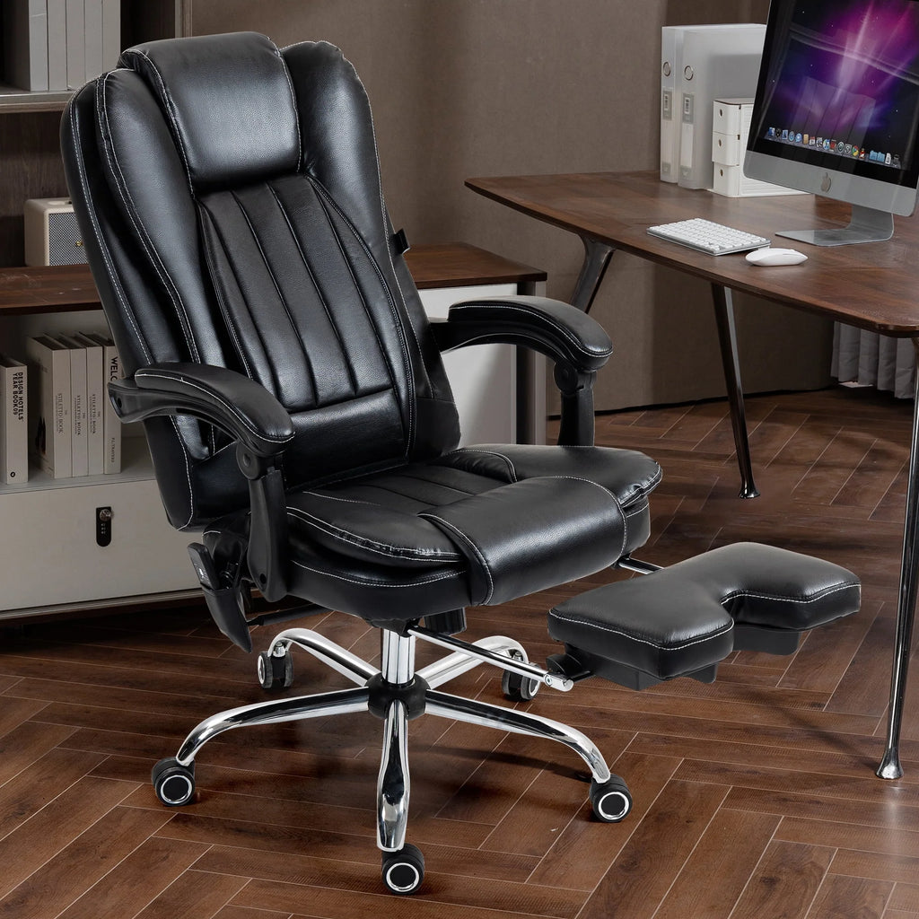 Kneading Massage Executive Office Chair With 40"-50" Heating, 160" Reclining Office Chair With Footrest, Ergonomic Chair With Backrest And 4 Mode Messgage Office Chair