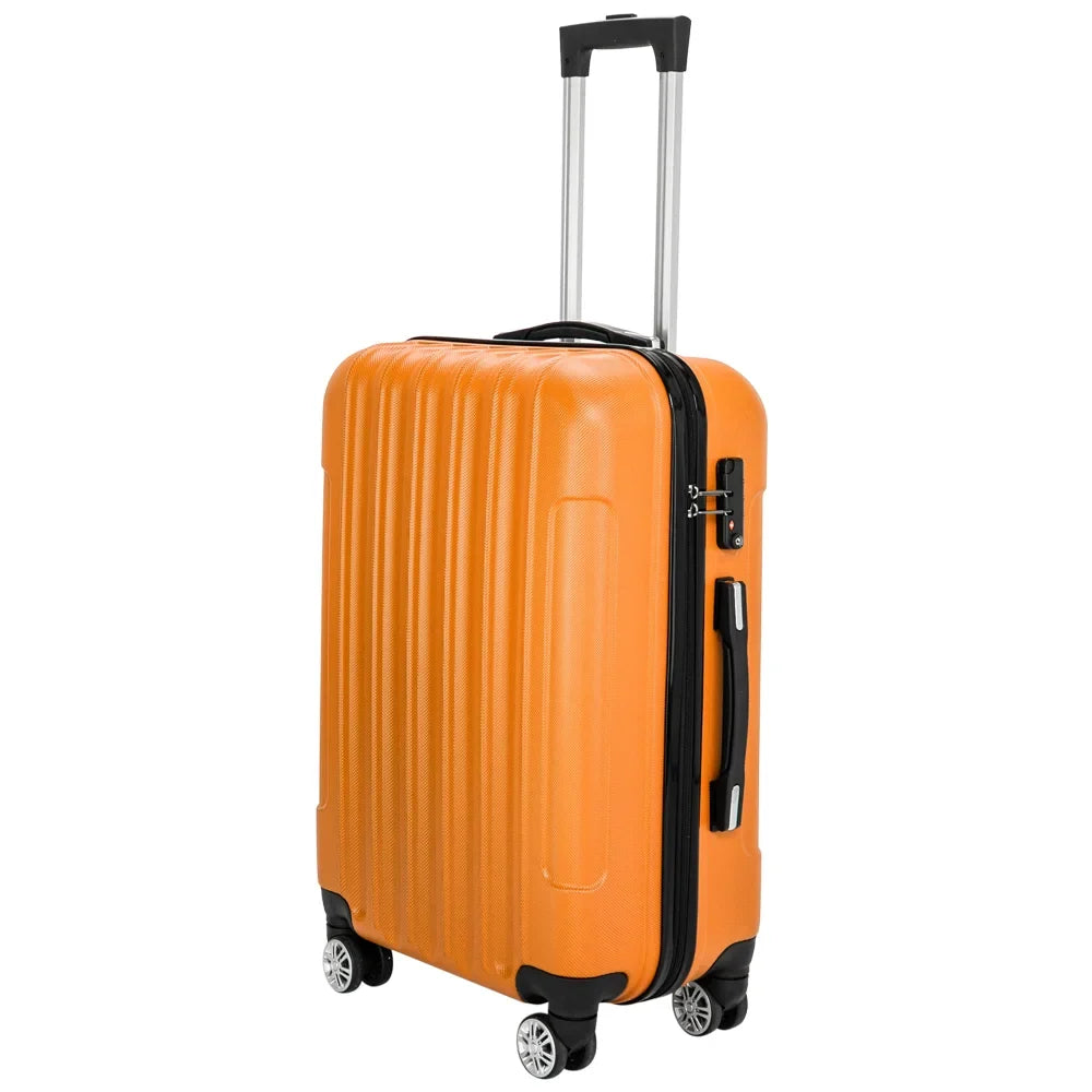 Red 3-Piece Hardshell Spinner Luggage Set (20in, 24in, 28in) - Large ABS Suitcase Set with 8 Wheels, Lightweight & Durable for Travel