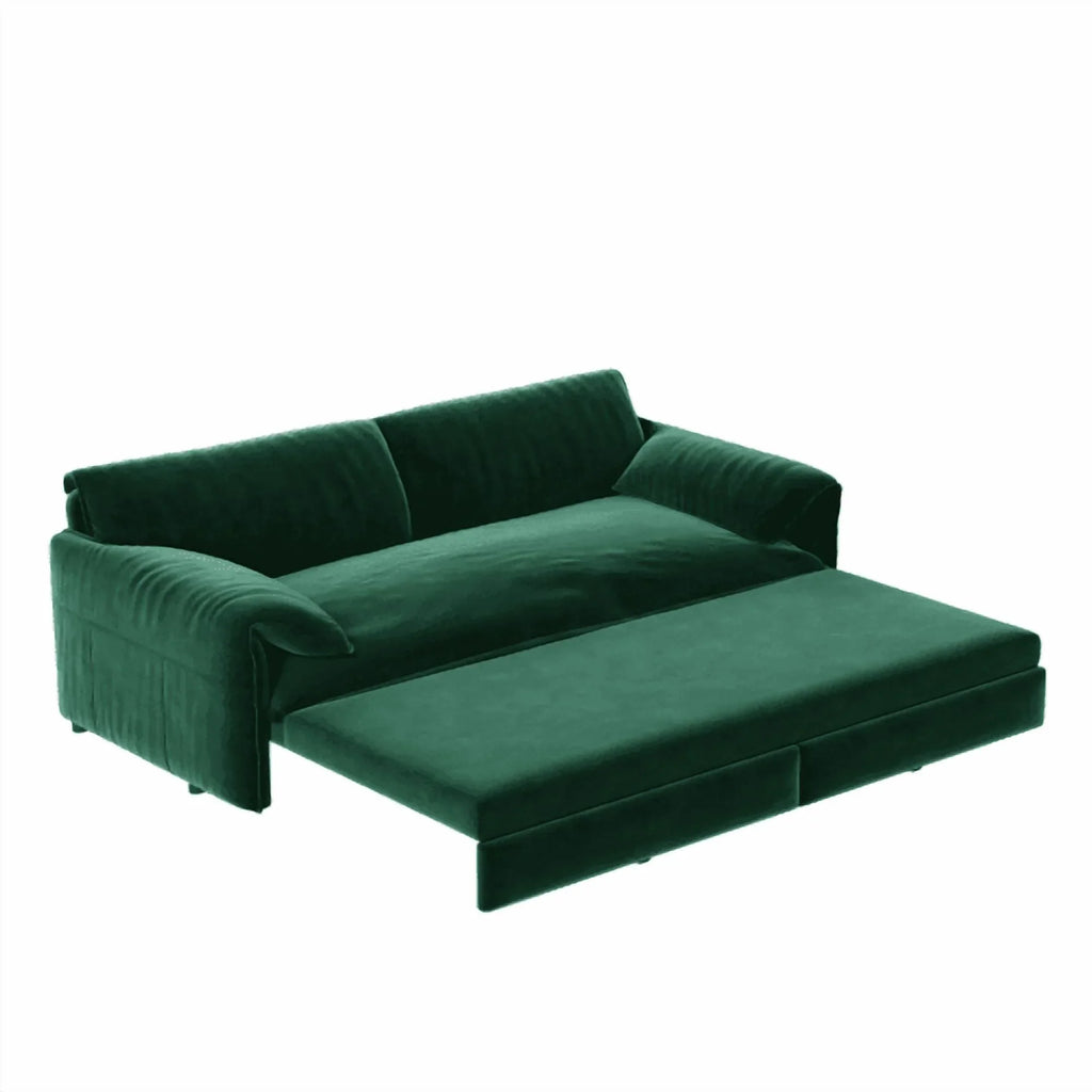 66" Queen Pull Out Sofa Bed, 3-in-1 Convertible Sleeper Sofa with Side Storage,Multi-Functional Velvet Loveseat Bed for Living Room,Bedroom