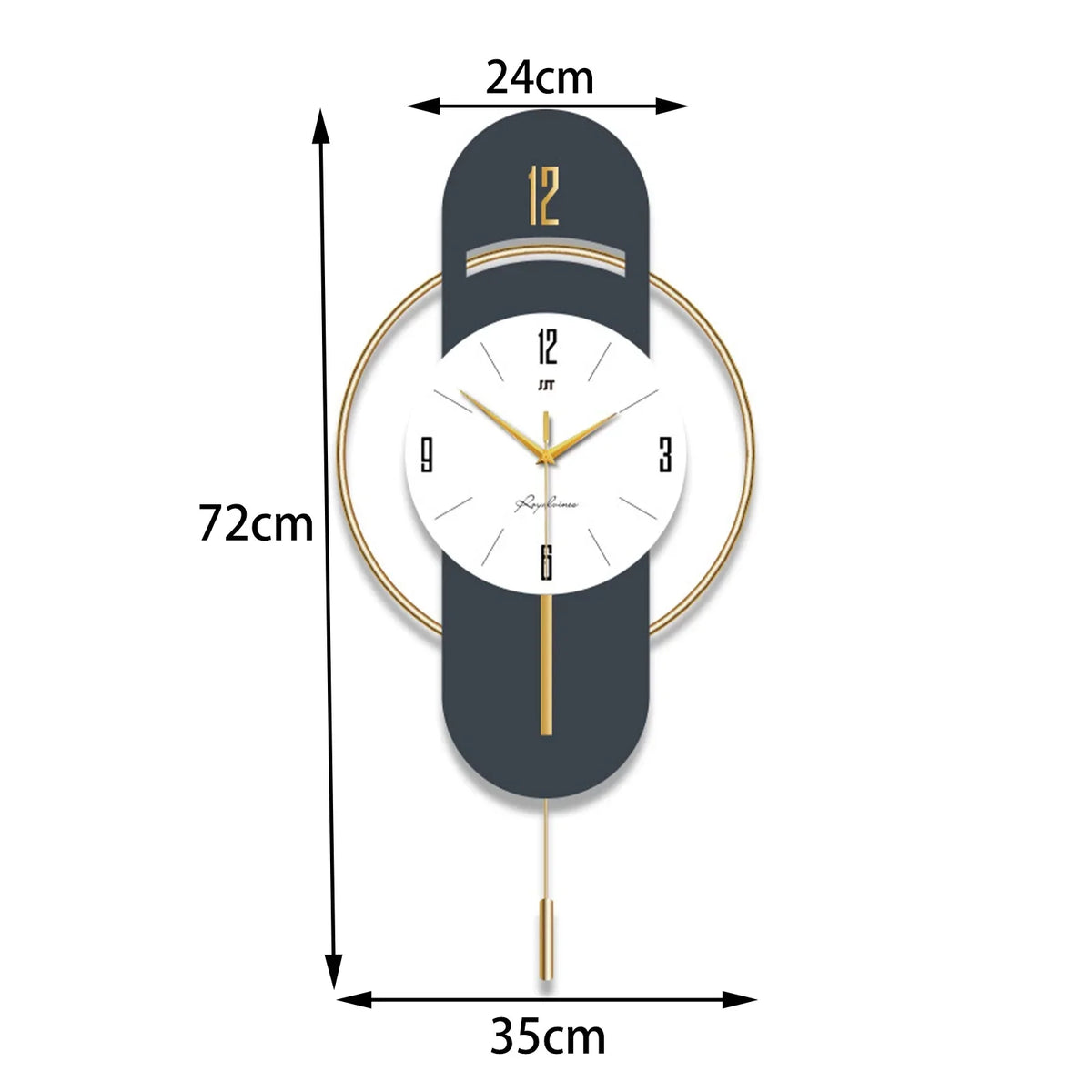 Wall Clock, Wall Clocks for Living Room, Modern Decorative Pendulum Wall Clock, Without Tick Noises, Modern Minimalist Pendulum Clock for Bedroom Office Kitchen