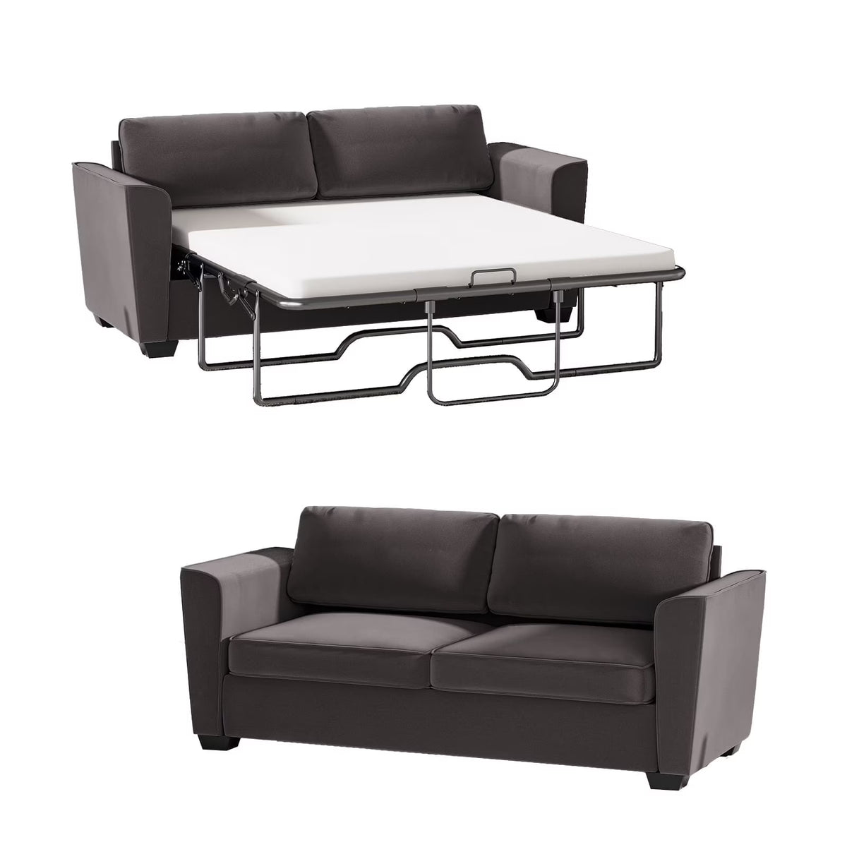 Mjkone Queen Pull Out Sofa Bed,Loveseat Sleeper Sofa with Mattress,2-in-1 Convertible Sleeper Couch,Dark Grey