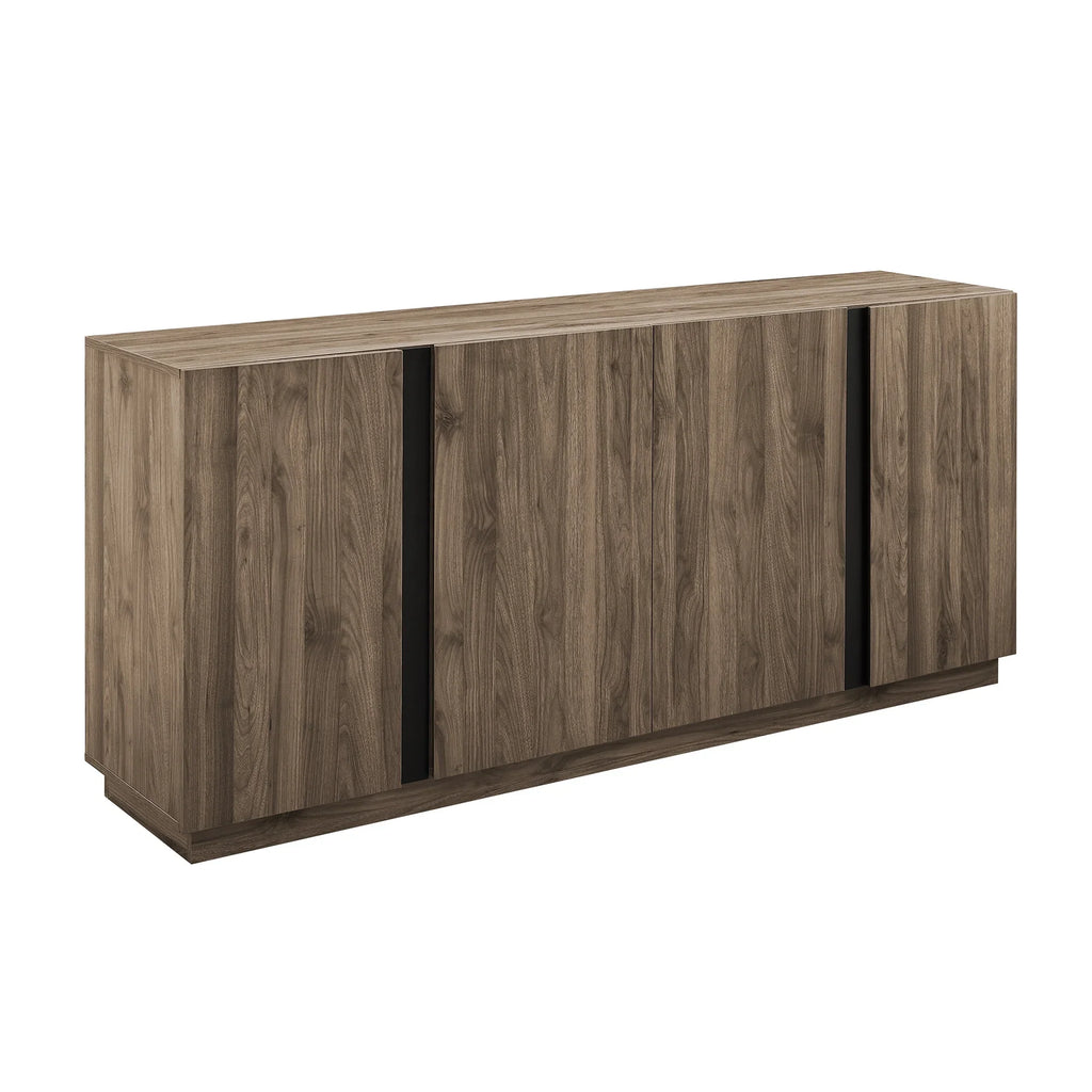 Walker Edison Modern 4-Door TV Stand for TVs up to 80", Slate Grey