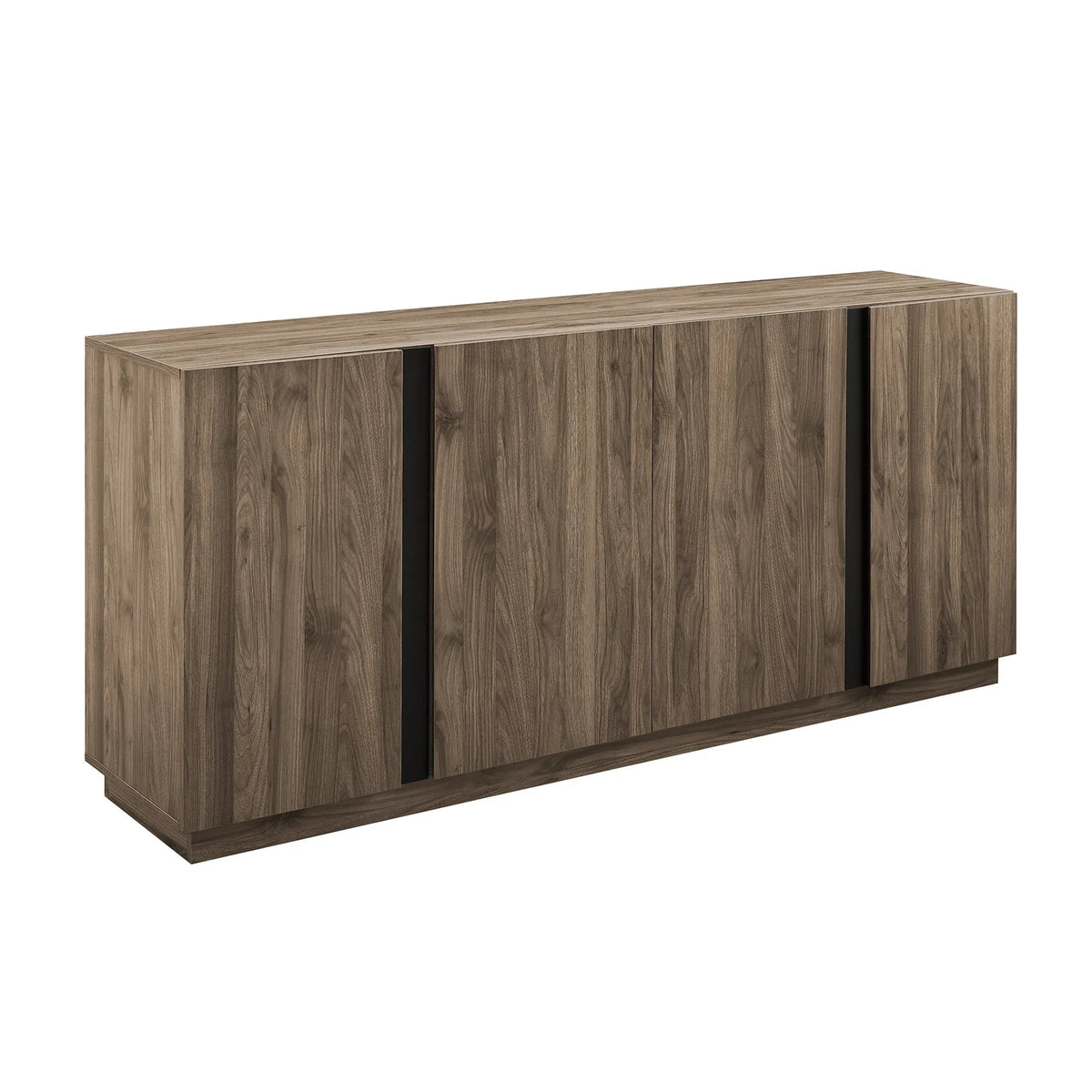 Walker Edison Modern 4-Door TV Stand for TVs up to 80", Slate Grey