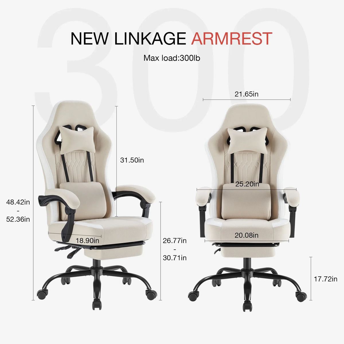 MCQ Ergonomic Swivel Gaming Chair with Headrest Lumbar Support for Home Office, Black and Grey