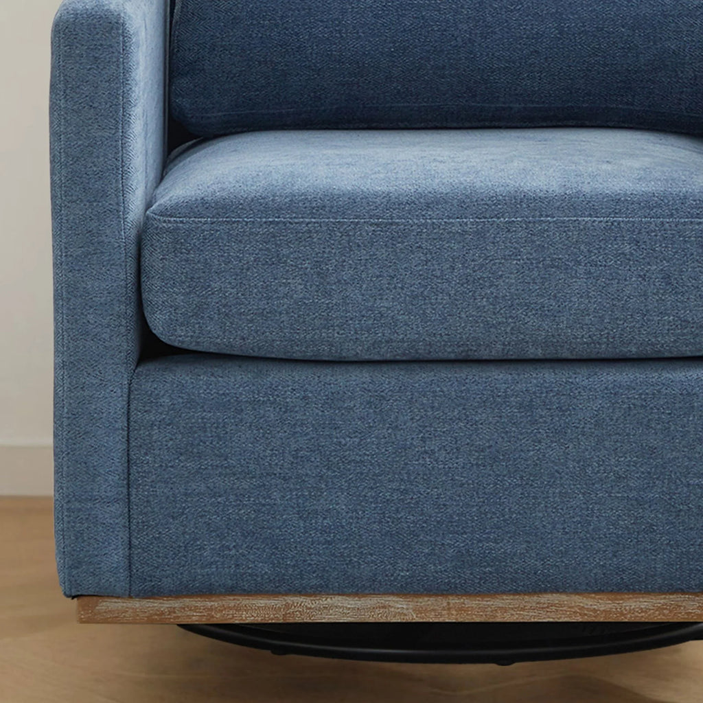 Swivel Accent Chair"360 Degree Square Swivel Chair for Living Room, Mid Century Modern Upholstered Swivel Barrel Chair,Comfy Sofa Armchairs for Bedroom,Nursery,Chenille(Beige)