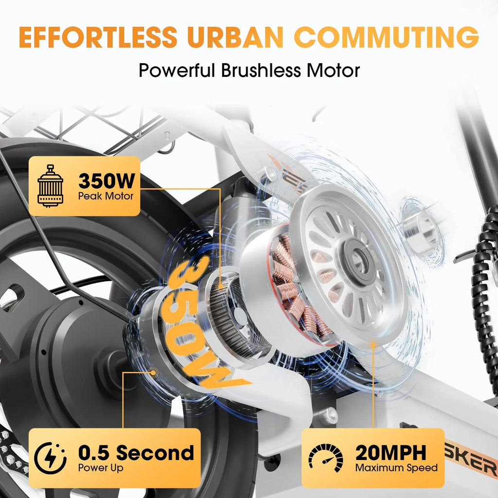 Skeri Electric Scooter with Seat for Adult and Basket, 14 Inch Tire Electric Scooter with Dual Shock Absorbers, 350W Motor with 25-Mile Range, Speed Up to 20 MPH (Gen 2.0)
