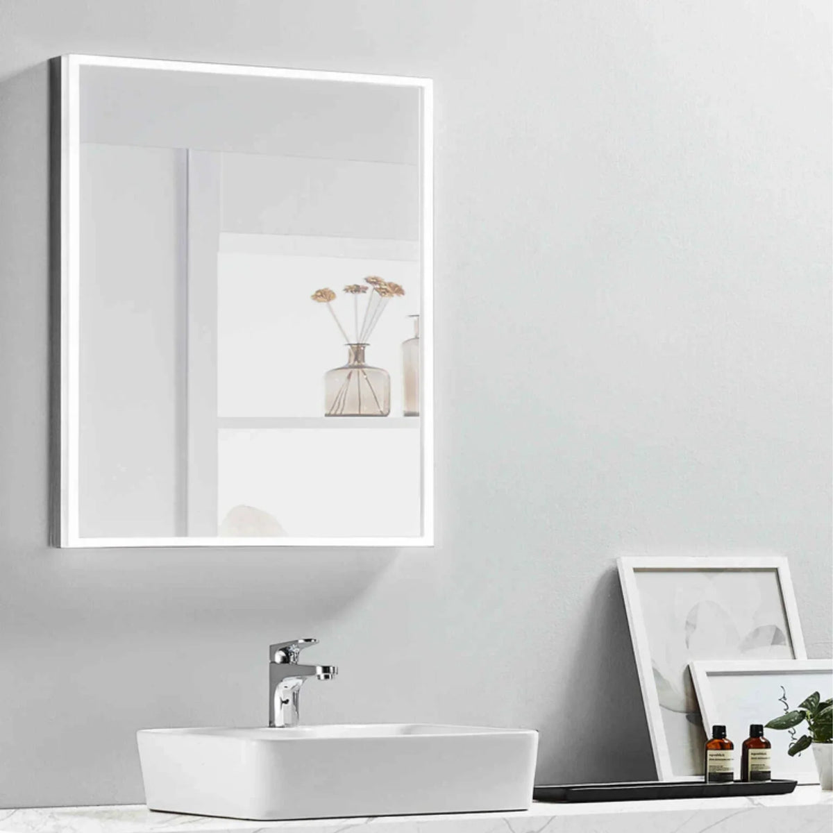 Modern Mirrors Astral Lighted Bathroom Vanity Mirror, Wall Mirror with Dimmable Daylight LED Lighting
