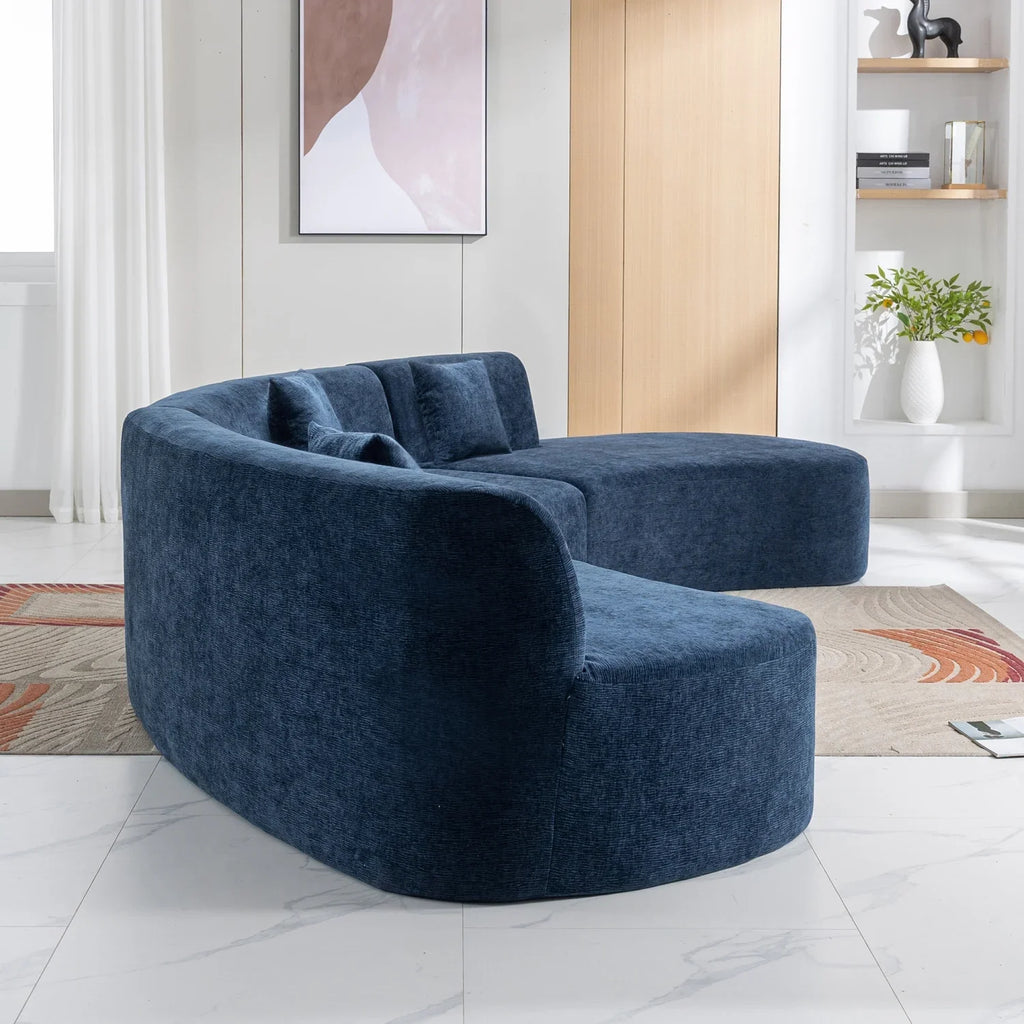 Harper & Bright Designs Modern Curved Floor Sofa Set, Modular Sectional Sponge Couch for Living Room, 2 PC Free Combination No Assembly Foam-Filled Sofa, Beige