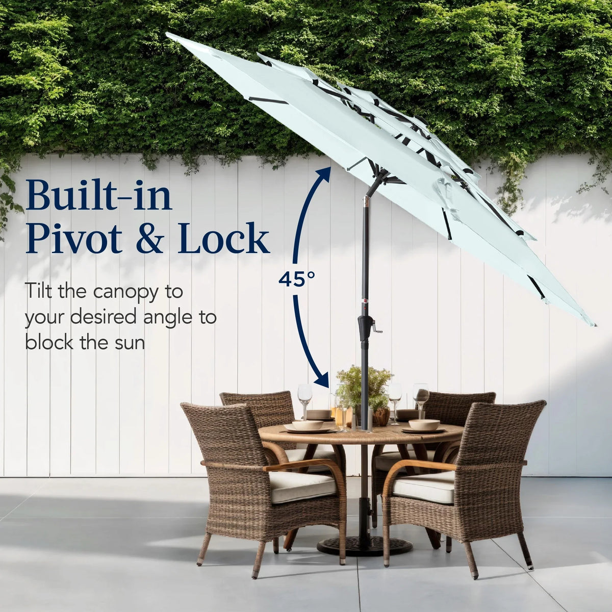Best Choice Products 10ft 3-Tier Patio Umbrella, Market Sun Shade w/ Tilt Adjustment, Easy Crank - Red