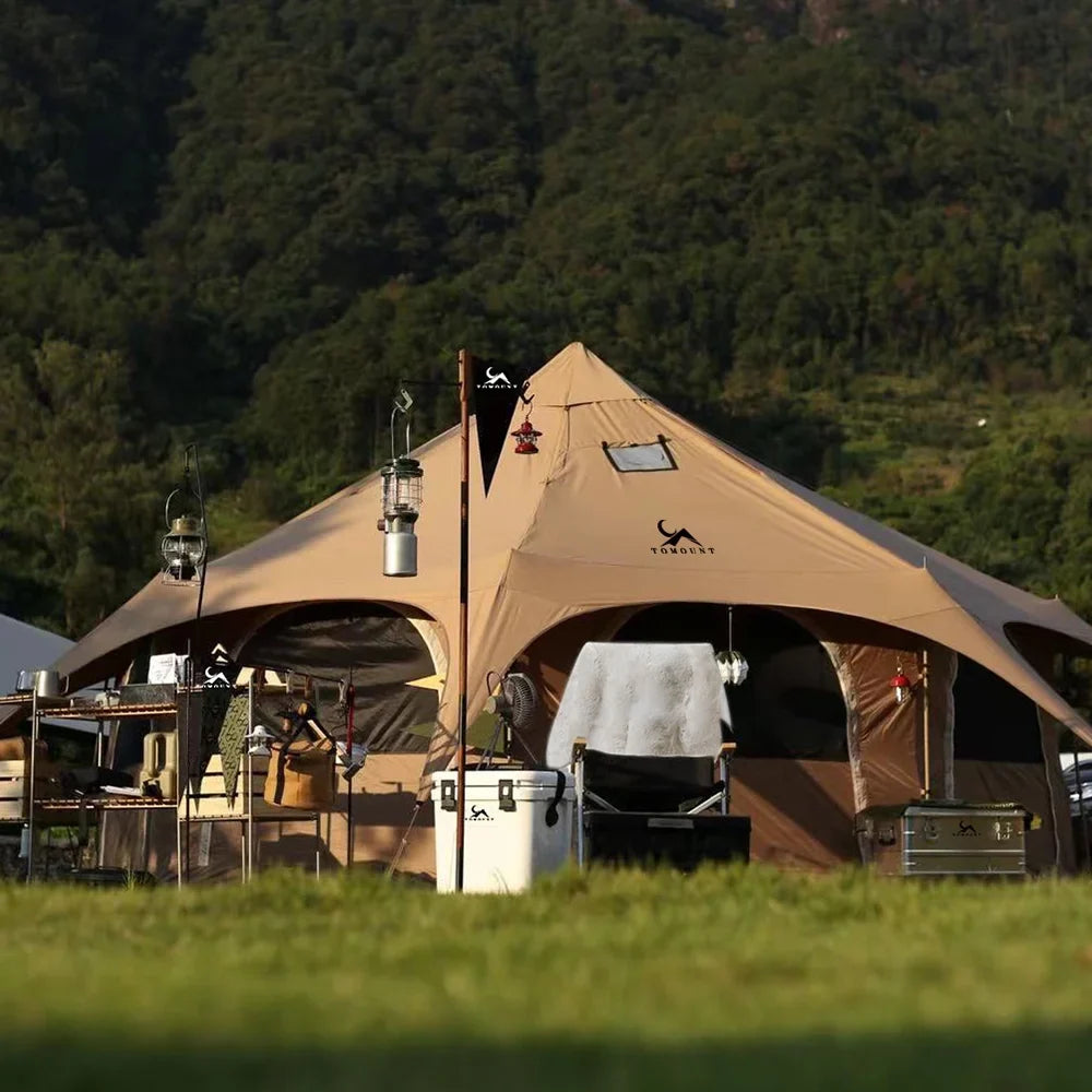TOMOUNT Canvas Tent 8-Person Yurt Tent with Stove Jack Bell Tent for Camping Luxury Glamping Yurt Tent 16.4ft Dia