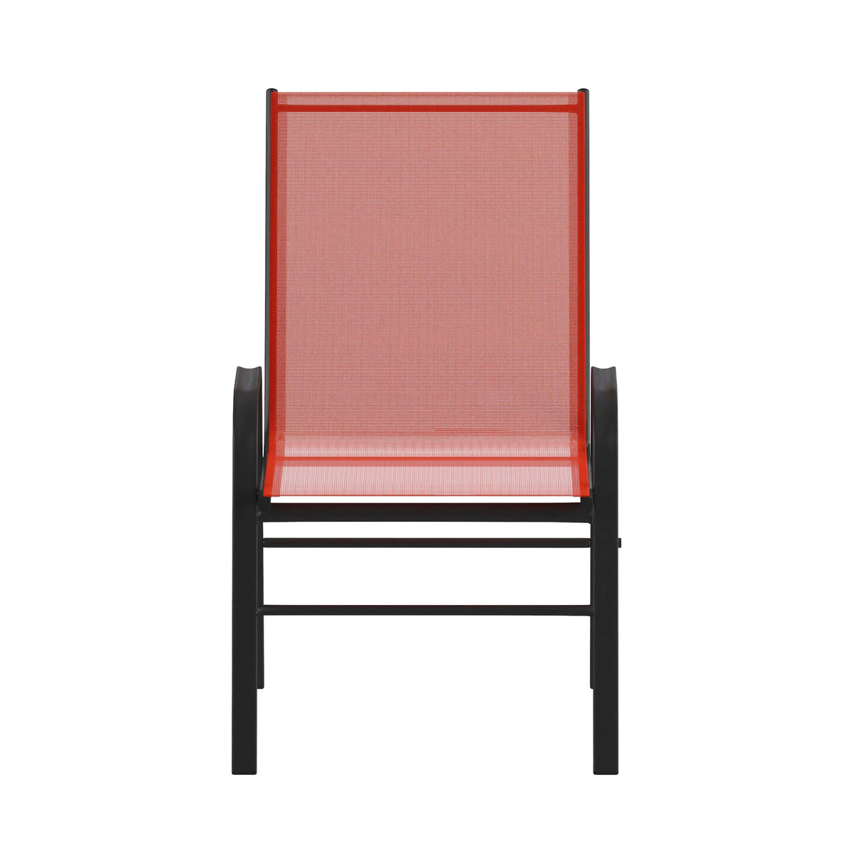 Emma + Oliver 4 Pack Gray Outdoor Stack Chair with Flex Comfort Material - Patio Stack Chair