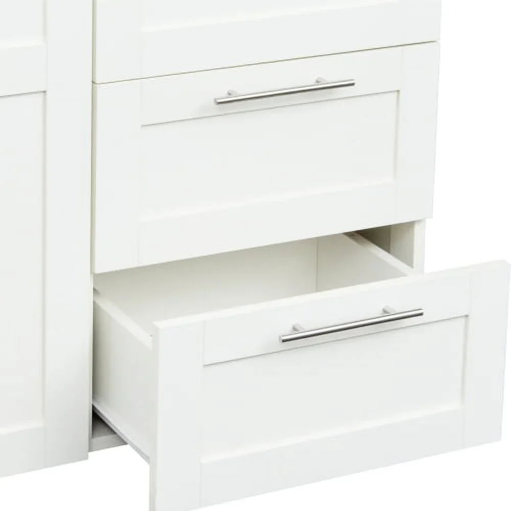 70.87'' Tall Kitchen Pantry Cabinet, Farmhouse Storage Cabinet with 2 Doors and 3 Shelf, Freestanding Wooden Cupboard Buffet for Home Dining Room Living Room Entryway, White