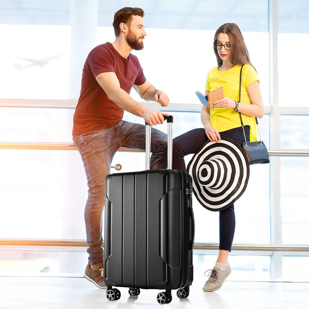 Luggage Sets 3 Piece, Expandable Hard shell ABS Suitcases with Double Spinner, Travel luggage Set