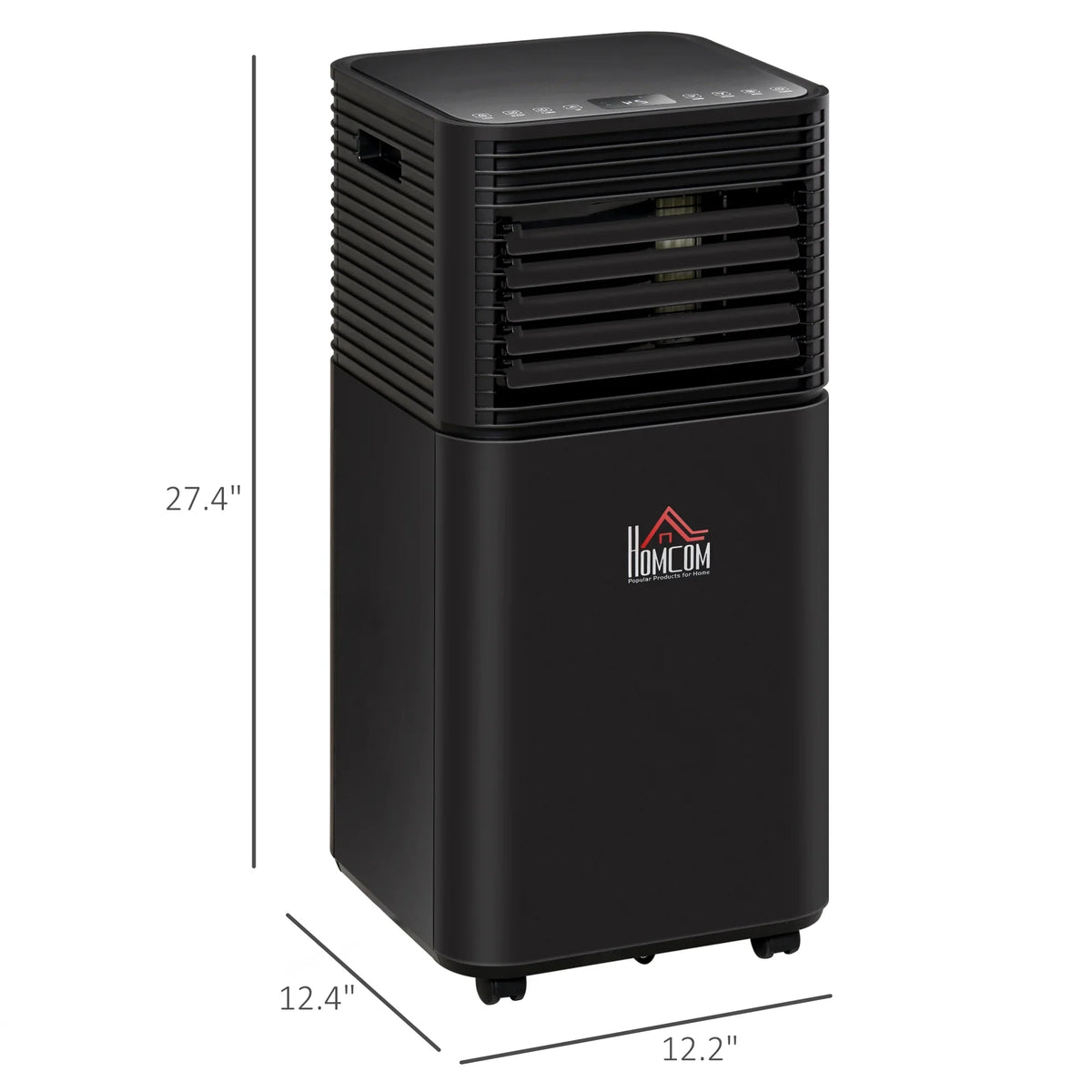 HOMCOM 8000 BTU Portable Air Conditioner with Remote, LED Display, 24H Timer, Black