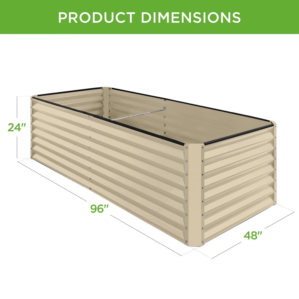 Best Choice Products 8x4x2ft Outdoor Metal Raised Garden Bed, Planter Box for Vegetables, Flowers, Herbs - Gray
