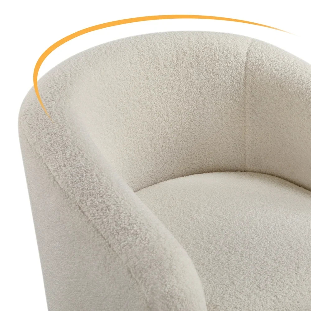 Topeakmart 2pcs Boucle Club Accent Chair for Livingroom, Ivory