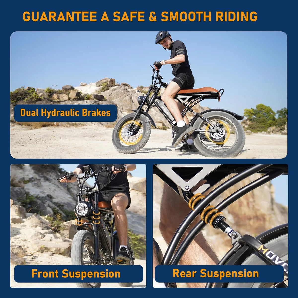 Movcan 20" Fat Tire Electric Bike for Adult, 750W Mountain Ebike, 48V 18.2Ah Removable Battery, 7 Speed Dual Hydraulic Brake E-Motorcycle Bike UL2849
