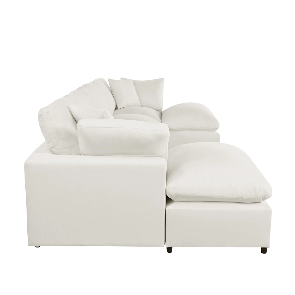 Harper & Bright Designs Convertible Modular Sectional Sofa with 2 Removable Ottomans & Pillows, Large U Shape Cloud Couch with Reversible Chaise for Living Room, Grey