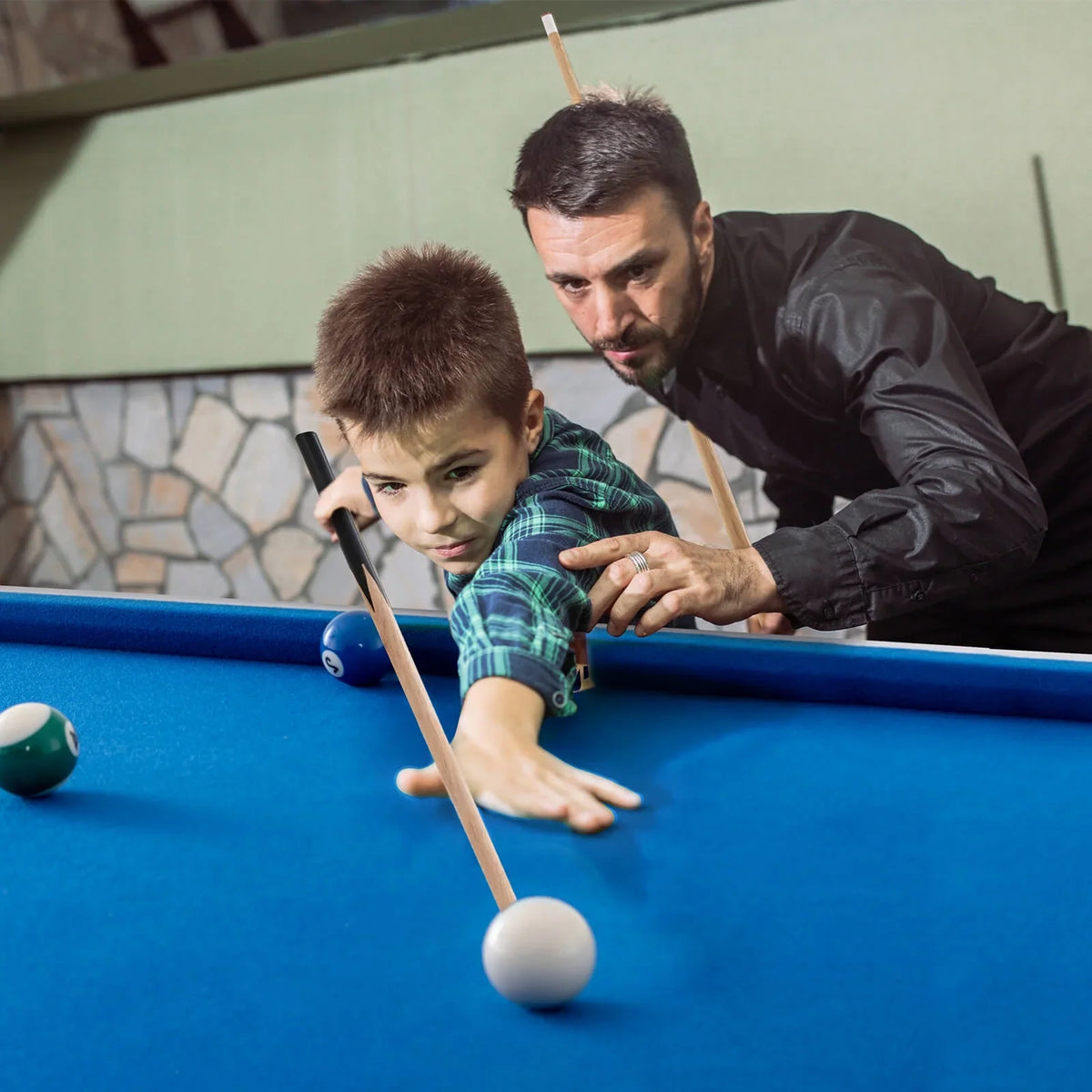 Costway 47" Folding Billiard Table Pool Game Table for Kids w/ Cues & Chalk & Brush