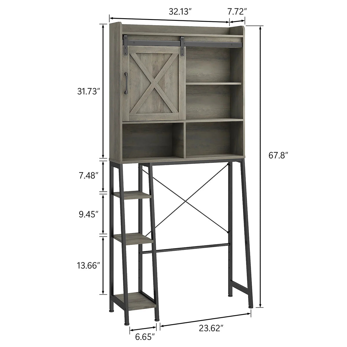 Vabches Over The Toilet Storage Cabinet with Sliding Door and Integrated Toilet Paper Holder, Ideal for Bathrooms, Restrooms, and Laundry Rooms.