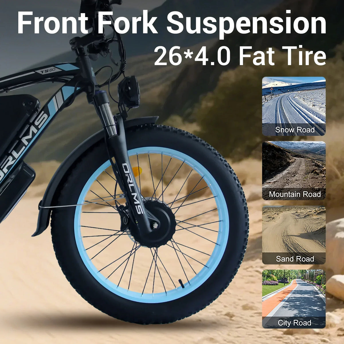 (US in Stock) 5000W Peak Dual Motor Electric Bike for Adults, 60V 25AH Removable Battery Ebike, 50MPH AWD 21-Speed Mountain Snow E-Bike with 26" x 4.0 Fat Tire, Long Range Mountain Off-Road EBikes