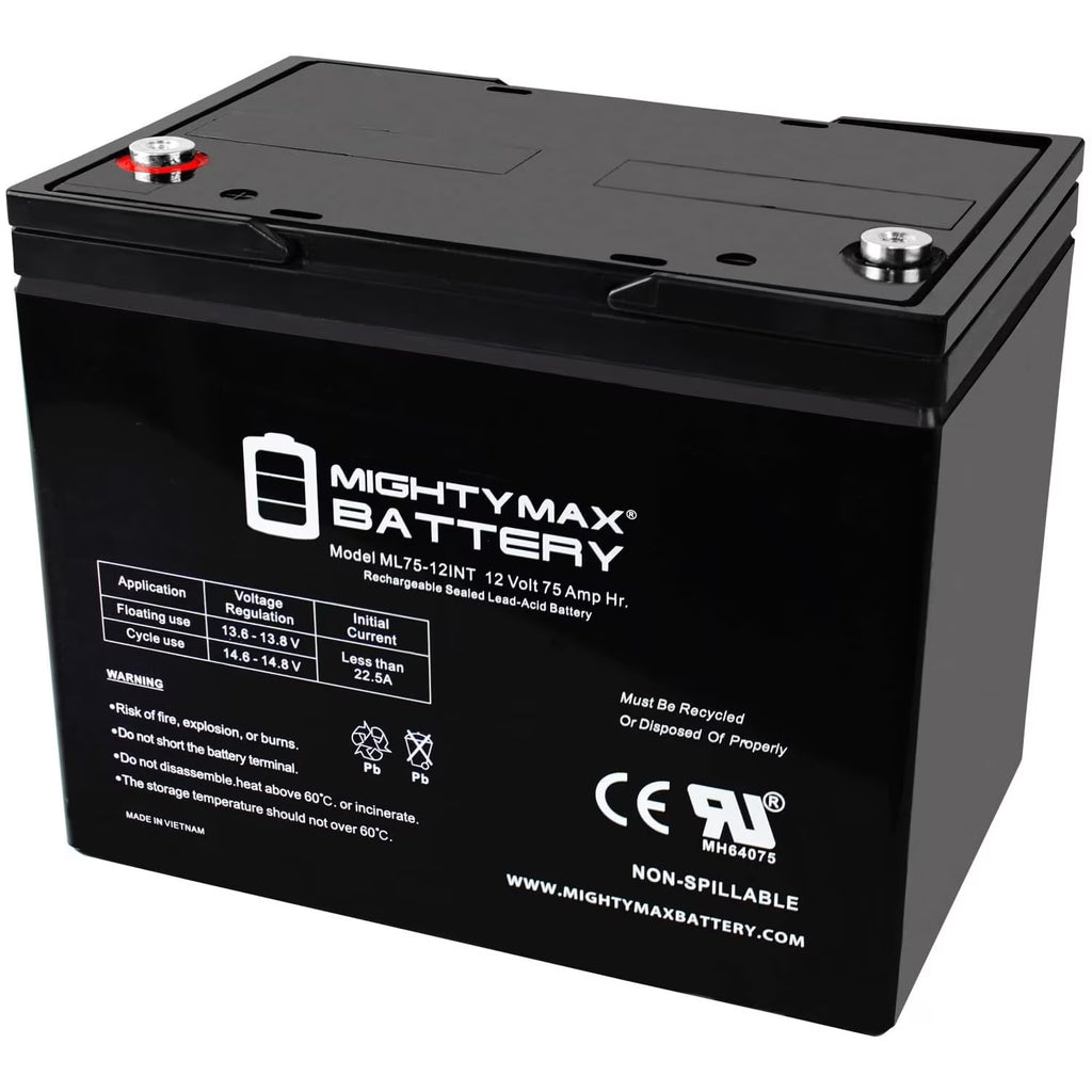 12V 75AH Internal Thread Battery for Pride Mobility Jazzy 1470