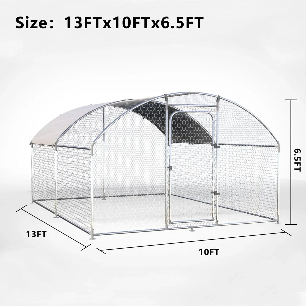 Large Metal Chicken Coop Chicken Run,Chicken Pen with Water-Resident and Anti-UV Cover,Duck Rabbit House Outdoor(10" W x 13" L x 6.5" H)