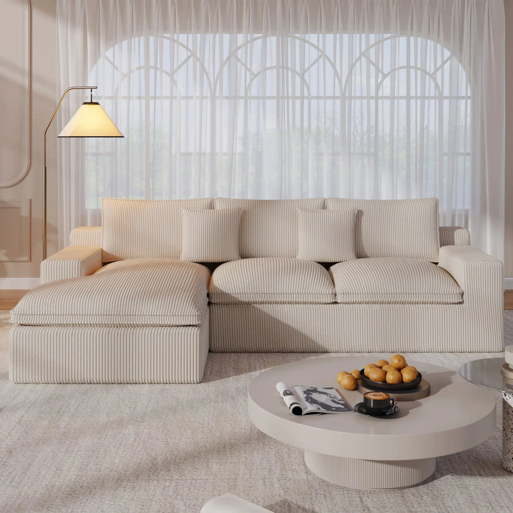 108" Modular Sectional Sofa, Cloud Sectional Couch with Deep Seat, Modern Modular L-Shape Sofa Couch with Chaise,Upholstered Couches for Living Room Bedroom