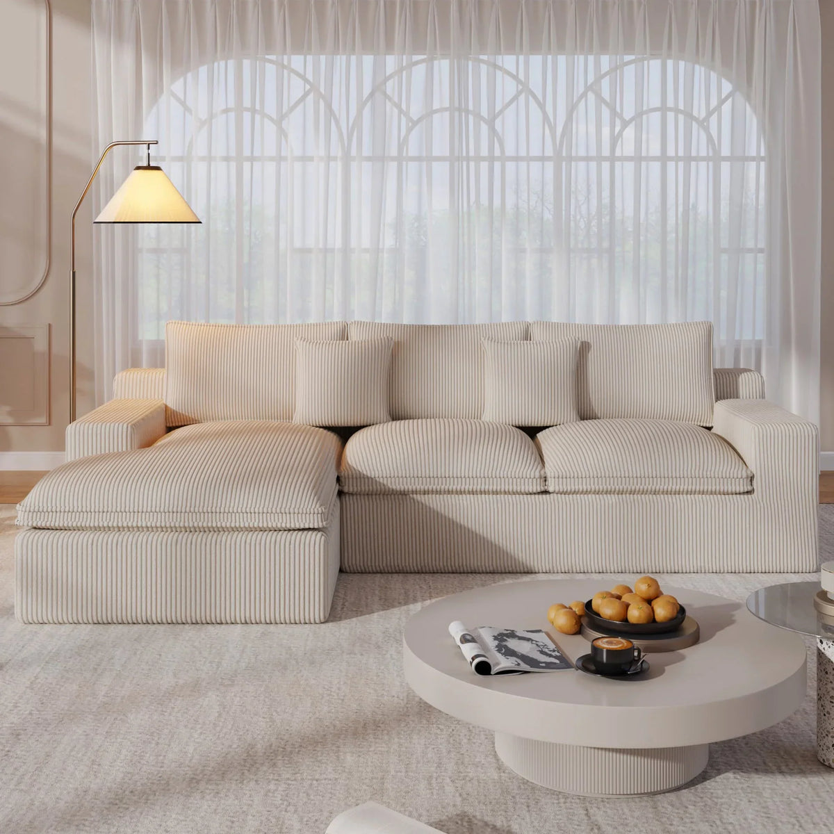 108" Modular Sectional Sofa, Cloud Sectional Couch with Deep Seat, Modern Modular L-Shape Sofa Couch with Chaise,Upholstered Couches for Living Room Bedroom