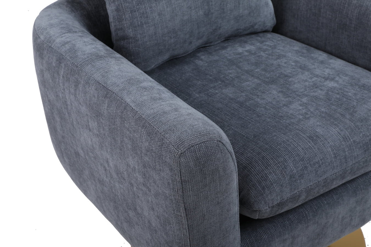 Swivel Accent Chair, Mid Century Modern 360 Degree Comfy Armchair with Wraparound Backrest, Linen Upholstered Single Sofa Chair for Living Room, Bedroom, Office, Orange