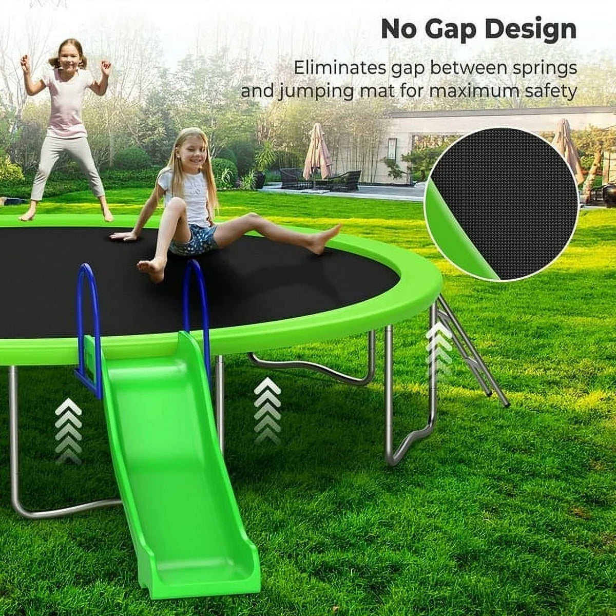 SOGES 12ft Trampolines with Slide and Swing, Basketball Hoop, 4�C7 Kids