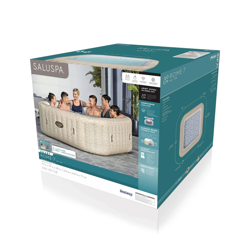 Bestway SaluSpa Hawaii Smart AirJet Inflatable Hot Tub w/ EnergySense Cover