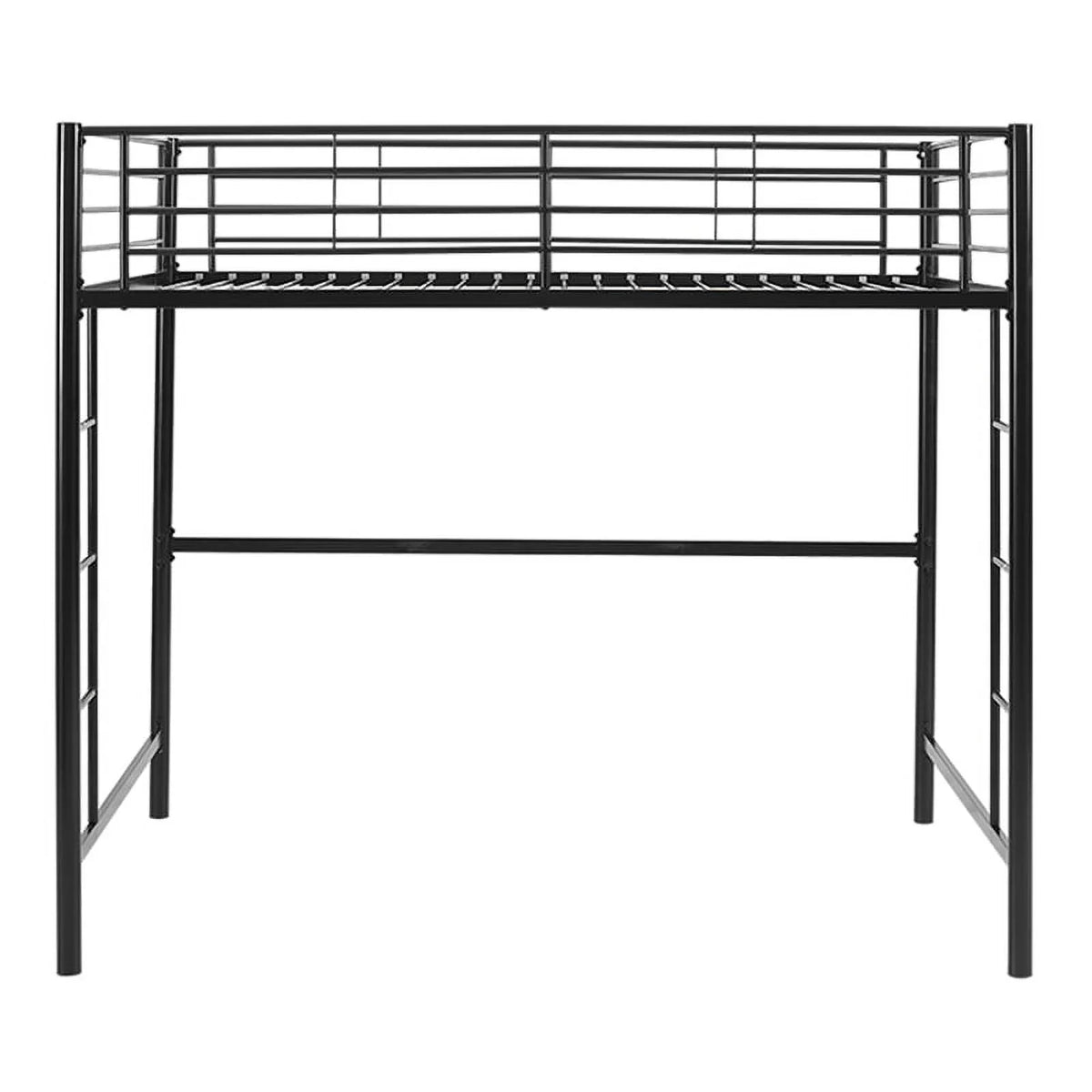 Walker Edison Sunset Modern Powder-Coated Steel Metal Full Loft Bunk Bed - Black