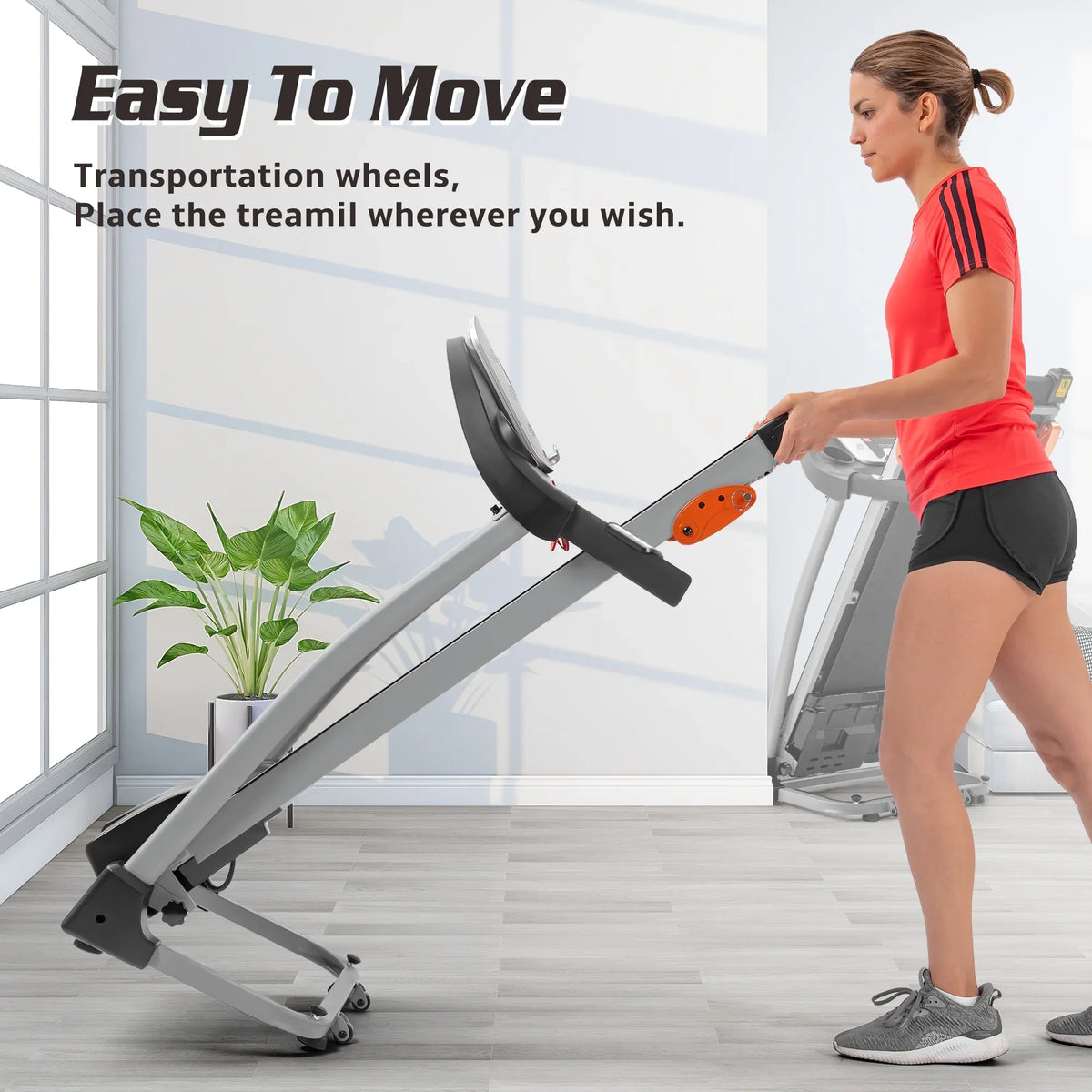 EUROCO Folding Treadmill with 7.5mph Speed, Portable Running Walking Compact Exercise Machine with 12 Preset Program, 3-Level Incline, Device Holder and Pulse Sensor for Home