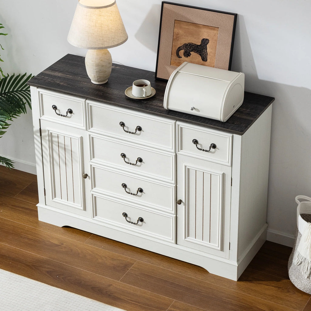 EnHomee Wood Dresser for Bedroom 9 Drawer Dressers&Chest of Drawers 63"L x 15.7"W x 31.5"H,Brown