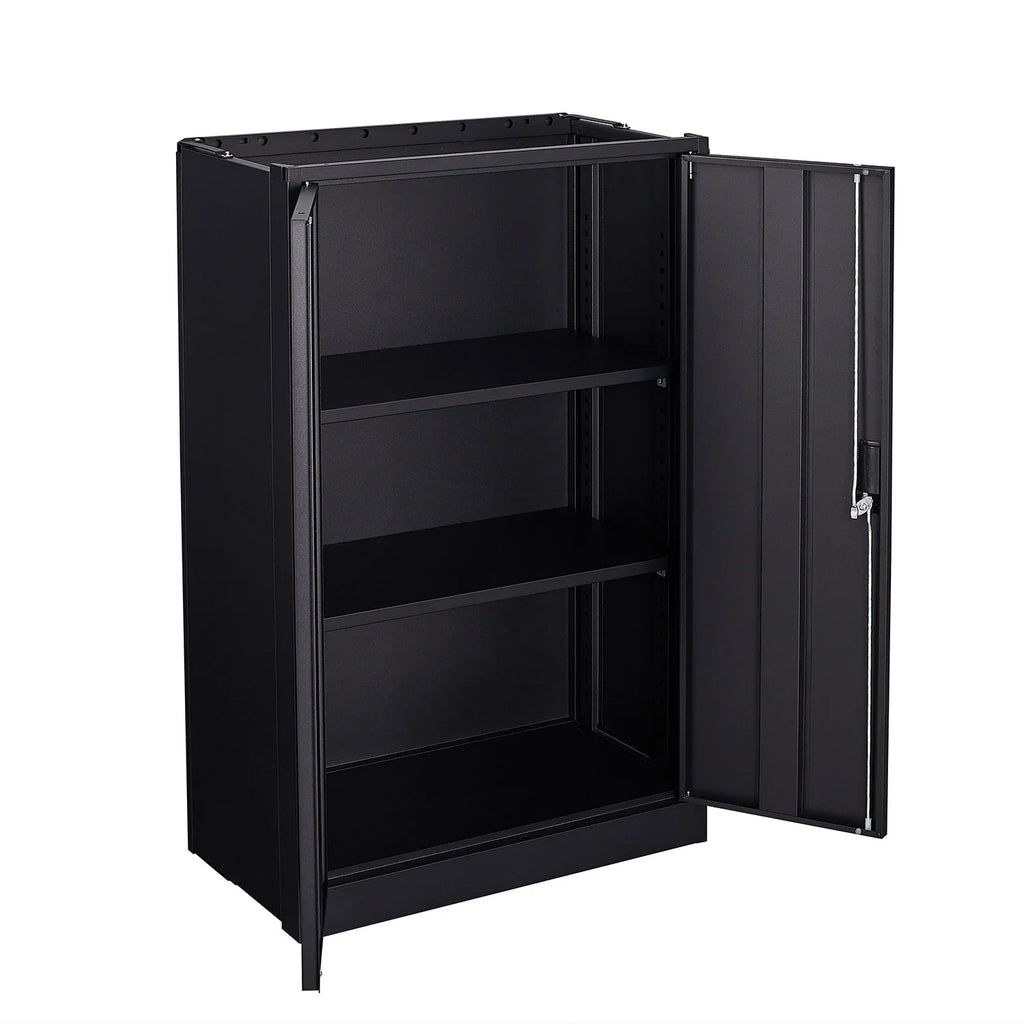 Metal Storage Cabinet with Locking Doors and Adjustable Shelf, Folding Filing Storage Cabinet, Rolling Storage Locker Cabinet for Home Office,School,Garage, White