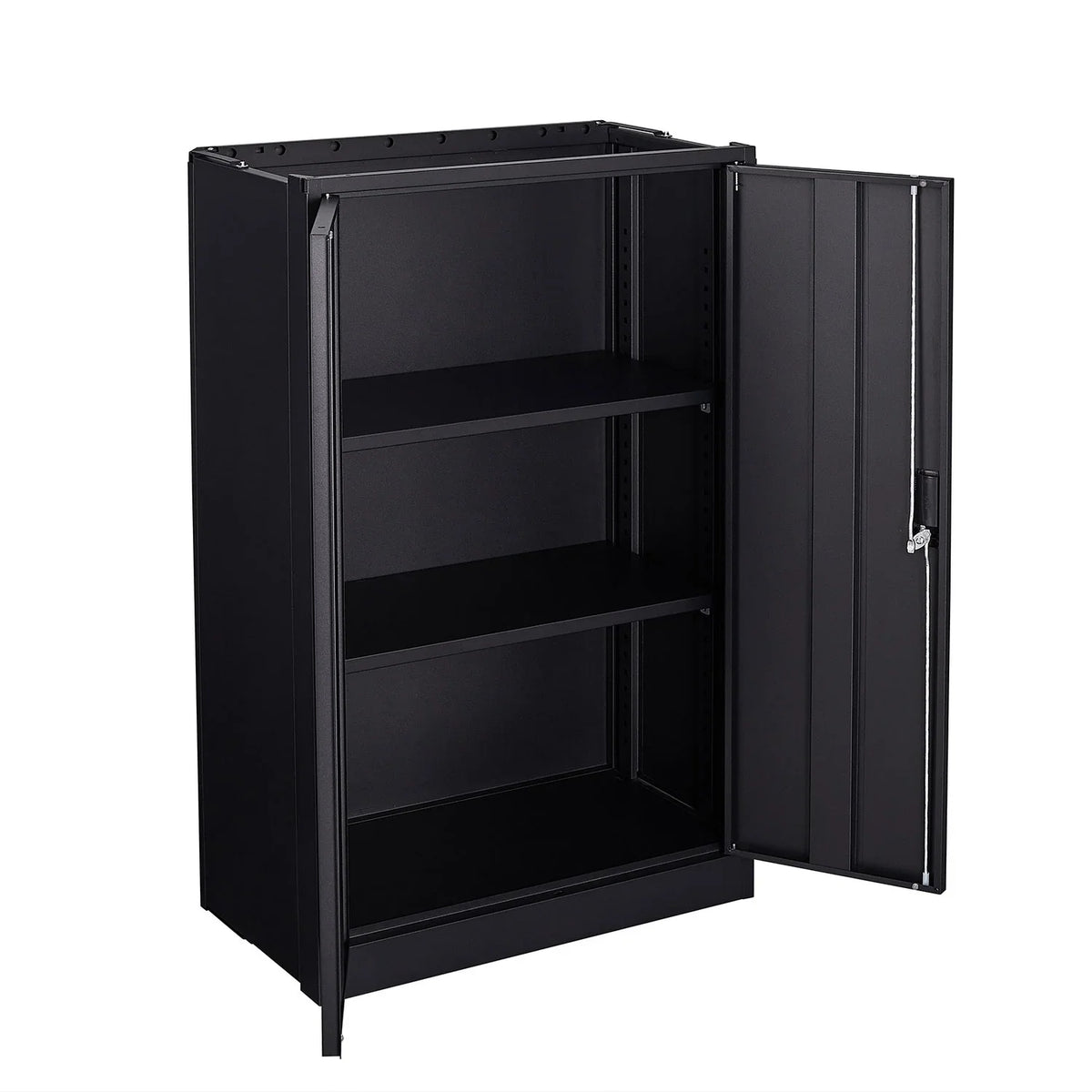 Metal Storage Cabinet with Locking Doors and Adjustable Shelf, Folding Filing Storage Cabinet, Rolling Storage Locker Cabinet for Home Office,School,Garage, White