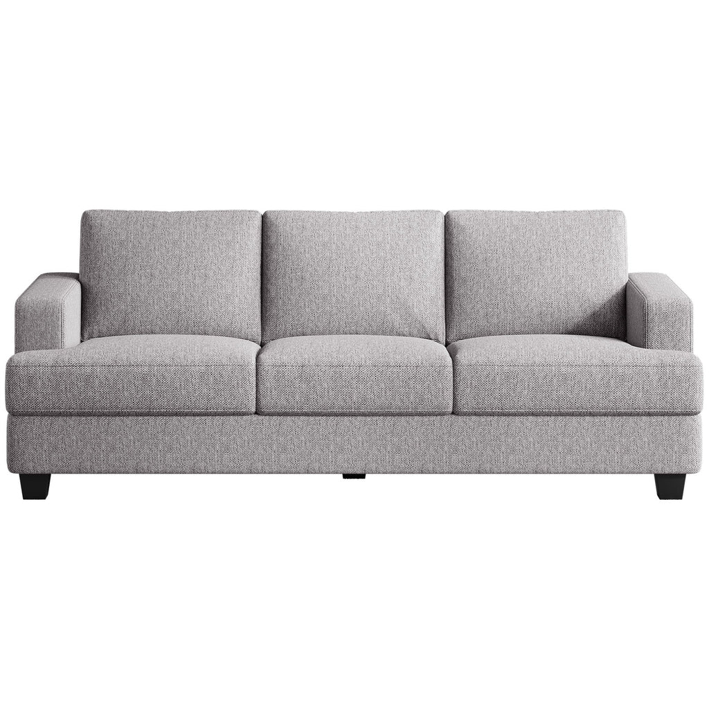 BLAZANT 3 Seater Sofa Oversize, 89" Extra Large Size Sofa Couch with Extra Deep Seats, Modern Loveseat Sofa, Comfortable Fabric, Easy to Install, for Living Room Apartment Lounge, Brown