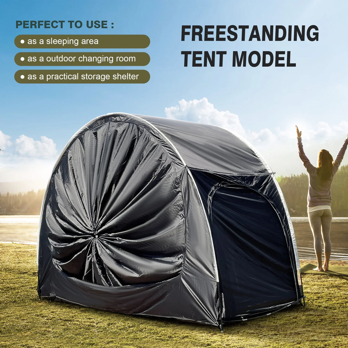 2-3 Person SUV Universal Vehicle Tent for Babecue Camping Extension Tent with Three doors Tent Car Awning Sun Shelter