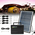 Portable Solar Panel Power Generator Kit Battery Pack Power Station + 4 Bulb