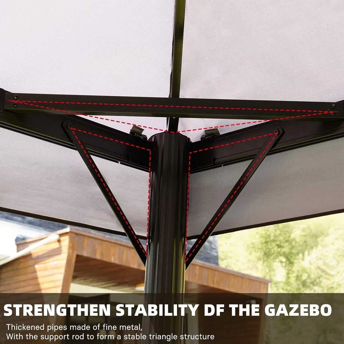 SIMENMAX 10x13 Ft Patio Gazebo,Outdoor Gazebo Canopy with Mosquito Netting and Curtains,Sturdy Soft Top Gazebo