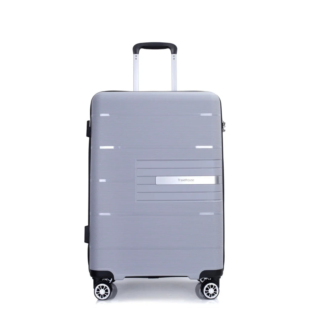 Lightweight PP Suitcase Sets with Spinner Wheels TSA Lock, Hardshell Luggage Sets for Travel Trips, 3-Piece Set (20in/24in/28in), Light Green